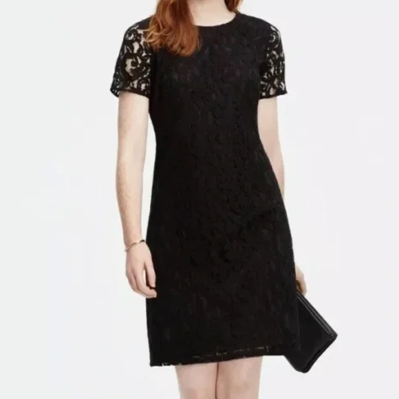 Ann Taylor | Dresses | Ann Taylor Black Lace Shift Dress Size Fully Lined |  Poshmark